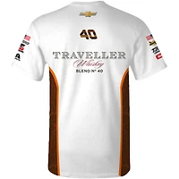 Men's JR Motorsports Official Team Apparel White Justin Allgaier Traveller Whiskey Sublimated Uniform T-Shirt