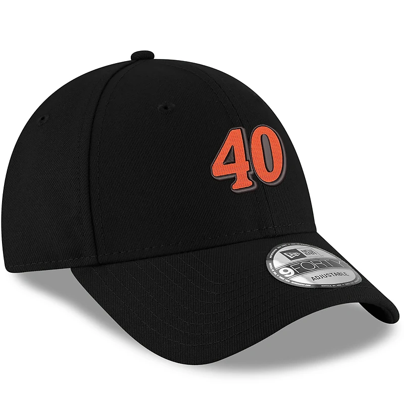 Casquette réglable noire Justin Allgaier 9FORTY New Era pour hommes