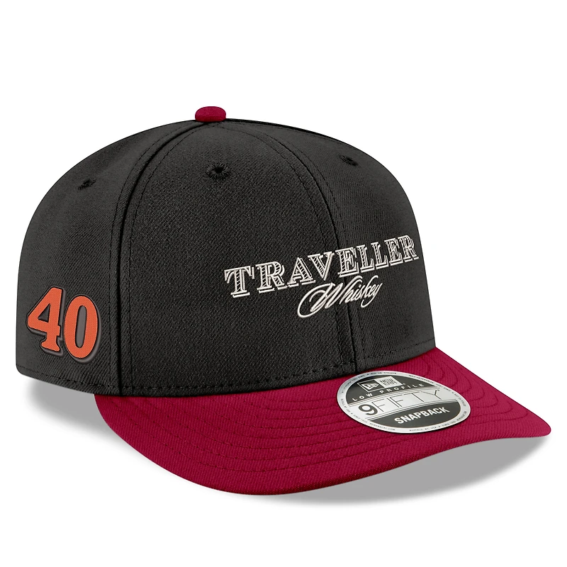 Men's New Era Black Justin Allgaier Low Profile 9FIFTY Flat Brim Snapback Hat