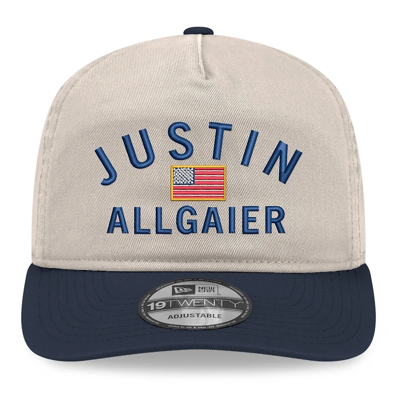 Casquette réglable New Era kaki/bleu marine Justin Allgaier Flag 19TWENTY pour hommes