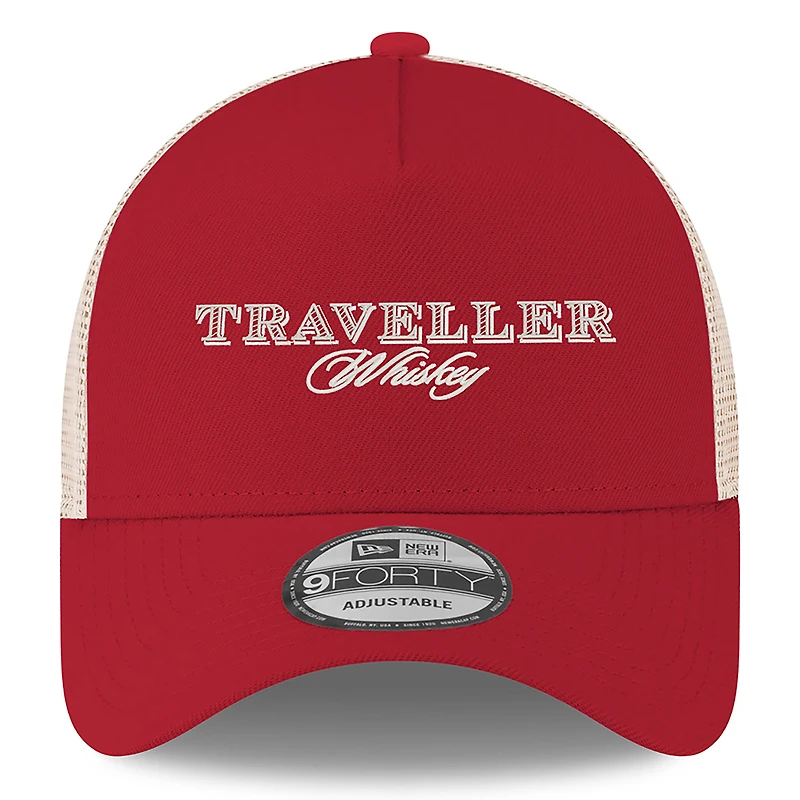 Men's New Era Red Justin Allgaier Traveller Whiskey 9FORTY A-Frame Adjustable Hat