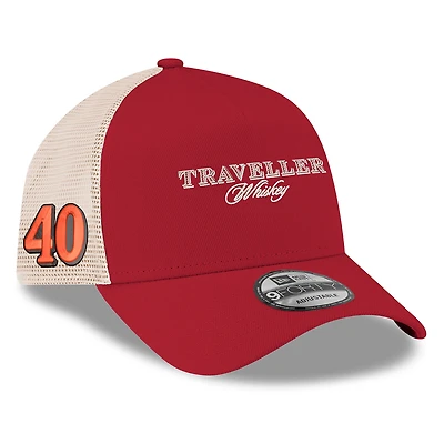 Men's New Era Red Justin Allgaier Traveller Whiskey 9FORTY A-Frame Adjustable Hat