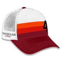 Casquette trucker unisexe JR Motorsports Official Team Apparel blanche/rouge Justin Allgaier Traveller Whiskey à grand numéro, ajustable.