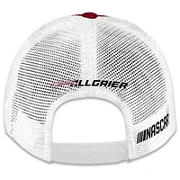 Casquette trucker unisexe JR Motorsports Official Team Apparel blanche/rouge Justin Allgaier Traveller Whiskey à grand numéro, ajustable.