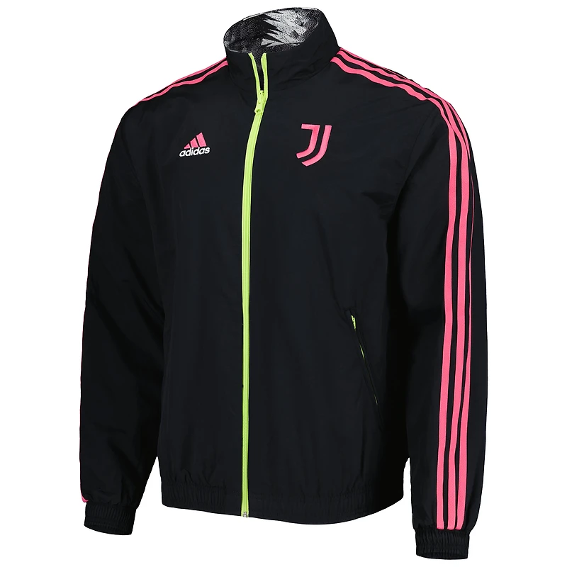 Men's adidas Black Juventus 2022/23 On-Field Team Logo Anthem Reversible Full-Zip Jacket