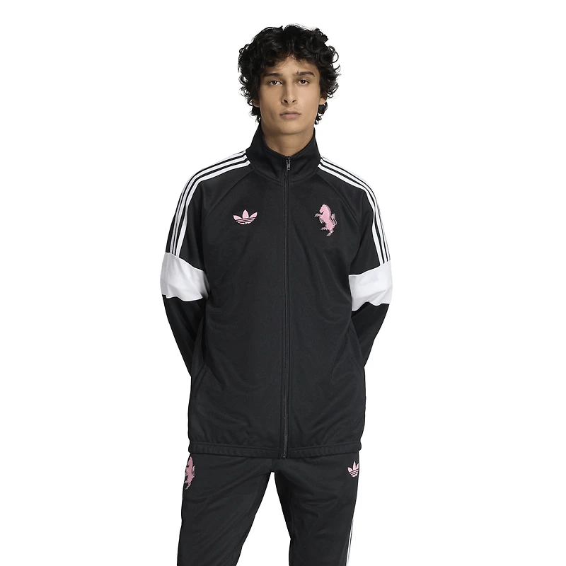 Veste de survêtement entièrement zippée adidas noire Juventus Lifestyler pour homme