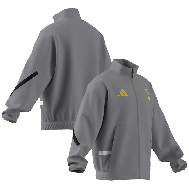 Veste zippée adidas Juventus grise pour homme, collection Club Anthem 2025/26
