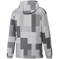 Veste coupe-vent entièrement zippée adidas Juventus Graphic Raglan gris pour homme