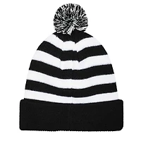 Men's Black Juventus Casual Cuffed Knit Hat with Pom