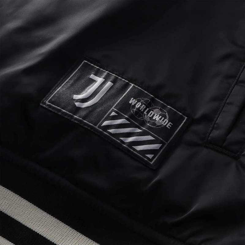Men's Fanatics  Black Juventus Collegiate Sateen Full-Snap Jacket