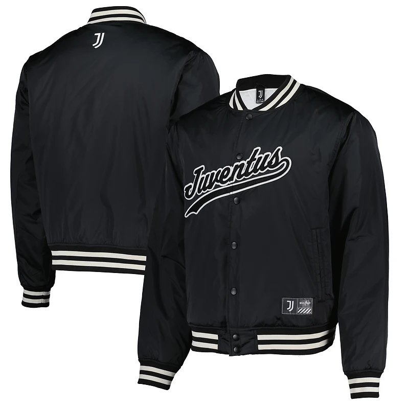 Men's Fanatics  Black Juventus Collegiate Sateen Full-Snap Jacket