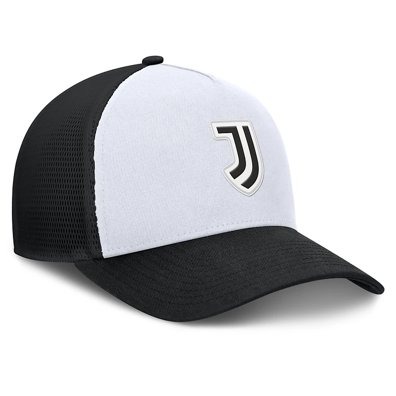 Casquette trucker ajustable Fanatics blanche et noire Juventus Clash pour homme