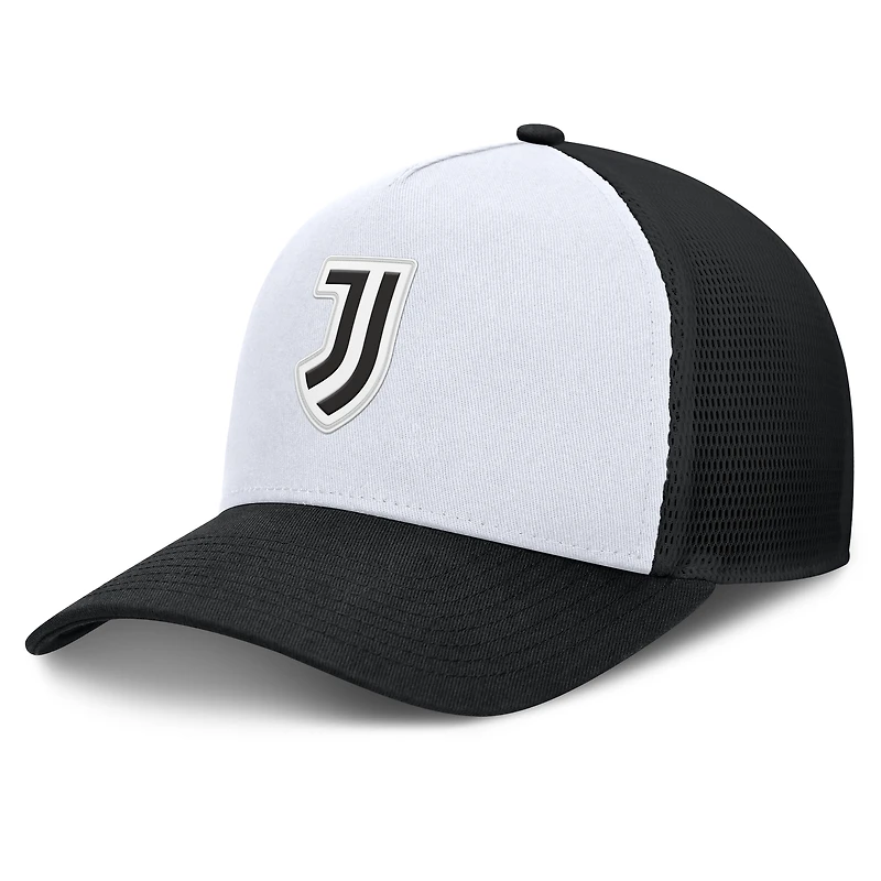 Men's Fanatics White/Black Juventus Clash A-Frame Trucker Adjustable Hat