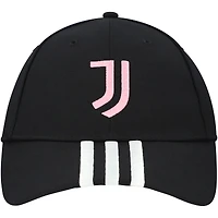Unisex adidas Black Juventus 3-Stripe Dad Adjustable Hat