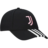 Unisex adidas Black Juventus 3-Stripe Dad Adjustable Hat