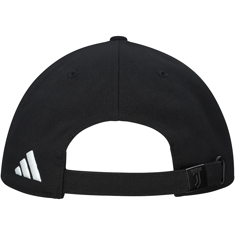 Unisex adidas Black Juventus 3-Stripe Dad Adjustable Hat
