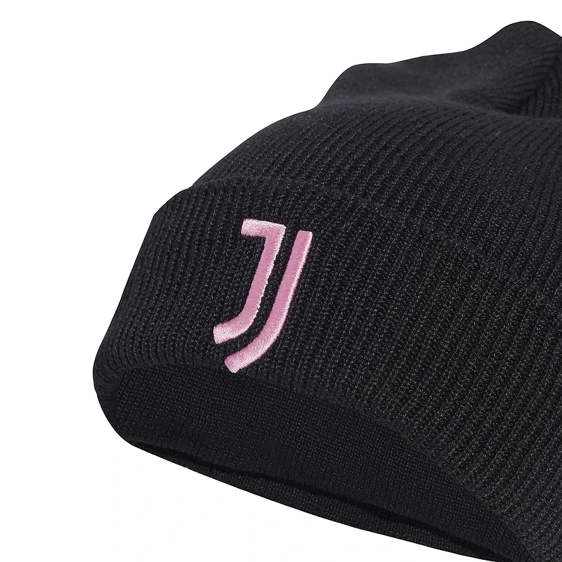 Bonnet unisexe en tricot noir à revers Juventus adidas