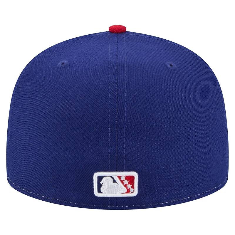 Casquette ajustée 59FIFTY Kannapolis Cannon Ballers de la collection authentique New Era blanche/rouge pour homme