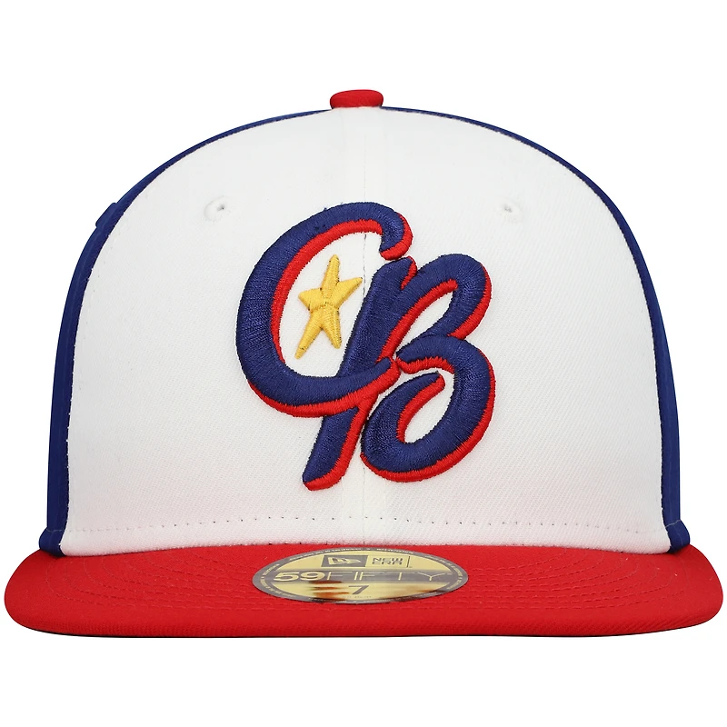Casquette ajustée New Era blanche Kannapolis Cannon Ballers Authentic Collection Team Alternate 59FIFTY pour homme