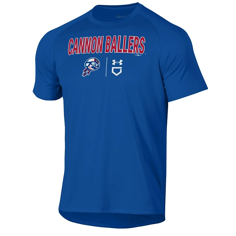T-shirt technique Under Armour Royal Kannapolis Cannon Ballers pour homme