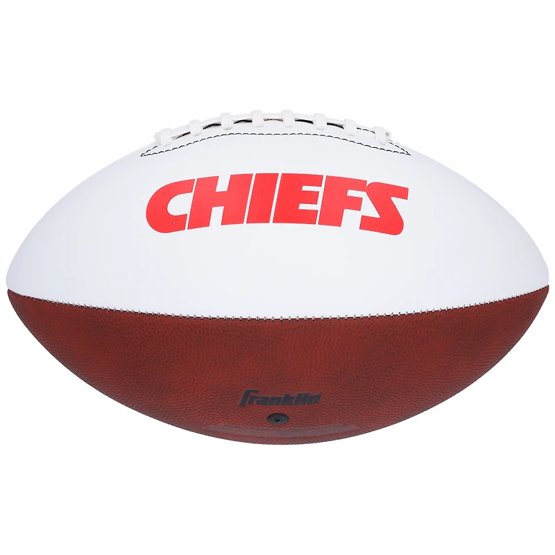 Ballon de football Franklin White Panel autographié par Andy Reid, Kansas City Chiefs