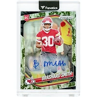 Carte de recrue autographiée de Brashard Smith, Kansas City Chiefs, Panini Prizm Black Digital Camo Prizm 2025, n° 308, n° 14/25