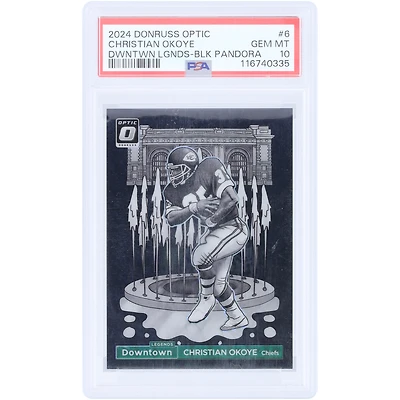 Christian Okoye Kansas City Chiefs 2024 Panini Donruss Optic Black Pandora Downtown #6 #25/25 PSA Authenticated 10 Card