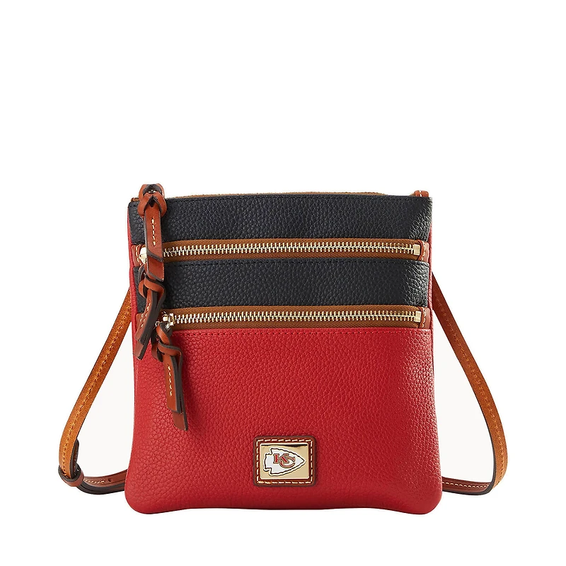 Sac bandoulière triple zip Dooney & Bourke avec logo de l'équipe des Kansas City Chiefs