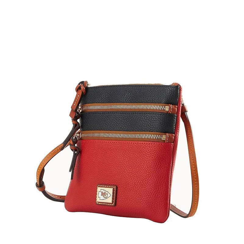 Sac bandoulière triple zip Dooney & Bourke avec logo de l'équipe des Kansas City Chiefs