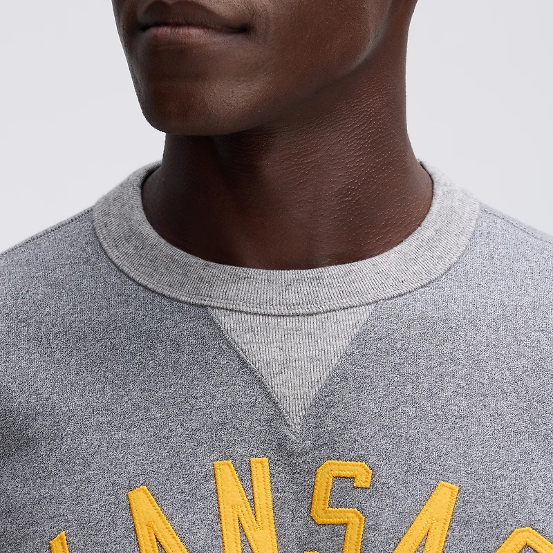 Sweat-shirt à poche en polaire emblématique des Chiefs de Kansas City, gris chiné, Fanatics Athletic