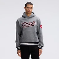 Fanatics Athletic Heather Gray Kansas City Chiefs IconicFleece Tipped Hoodie