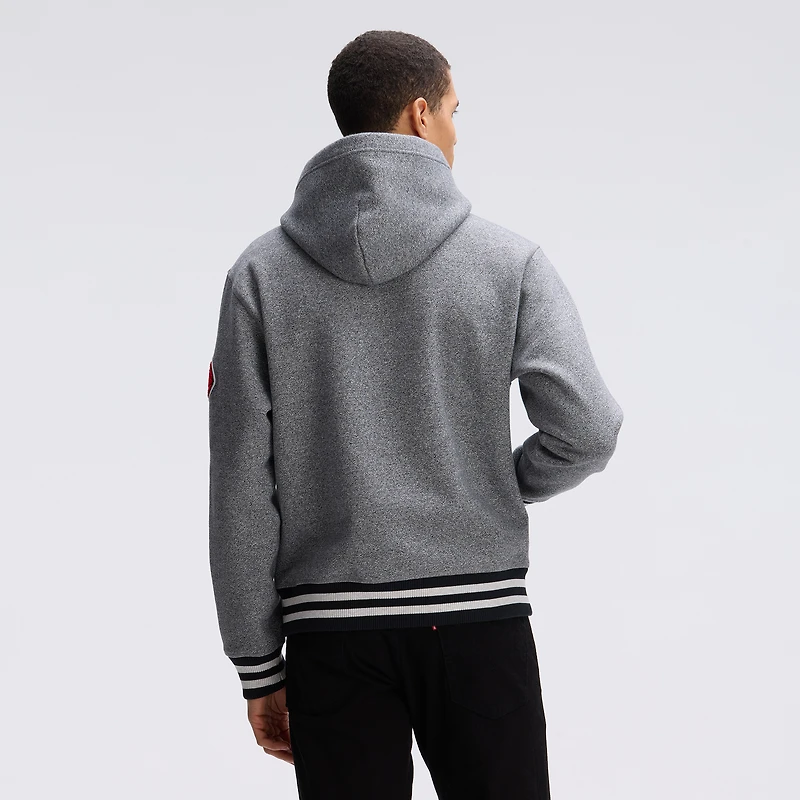 Fanatics Athletic Heather Gray Kansas City Chiefs IconicFleece Tipped Hoodie