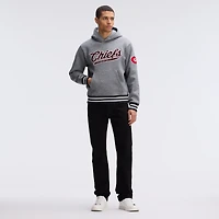 Sweat à capuche Fanatics Athletic Heather Gray Kansas City Chiefs Iconic bords en polaire