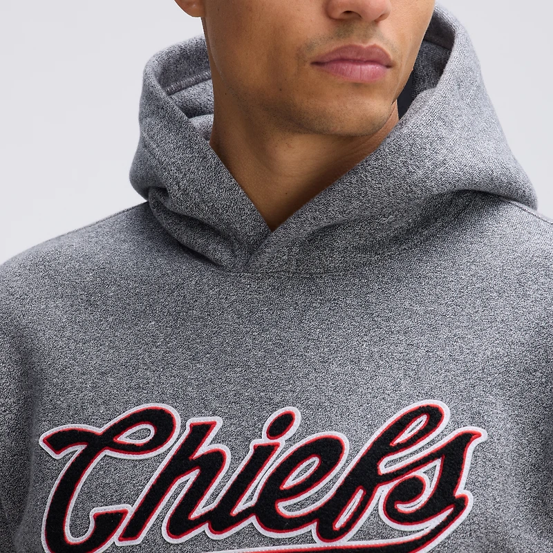 Sweat à capuche Fanatics Athletic Heather Gray Kansas City Chiefs Iconic bords en polaire