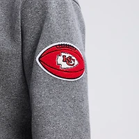 Fanatics Athletic Heather Gray Kansas City Chiefs IconicFleece Tipped Hoodie