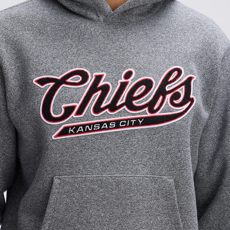 Sweat à capuche Fanatics Athletic Heather Gray Kansas City Chiefs Iconic bords en polaire