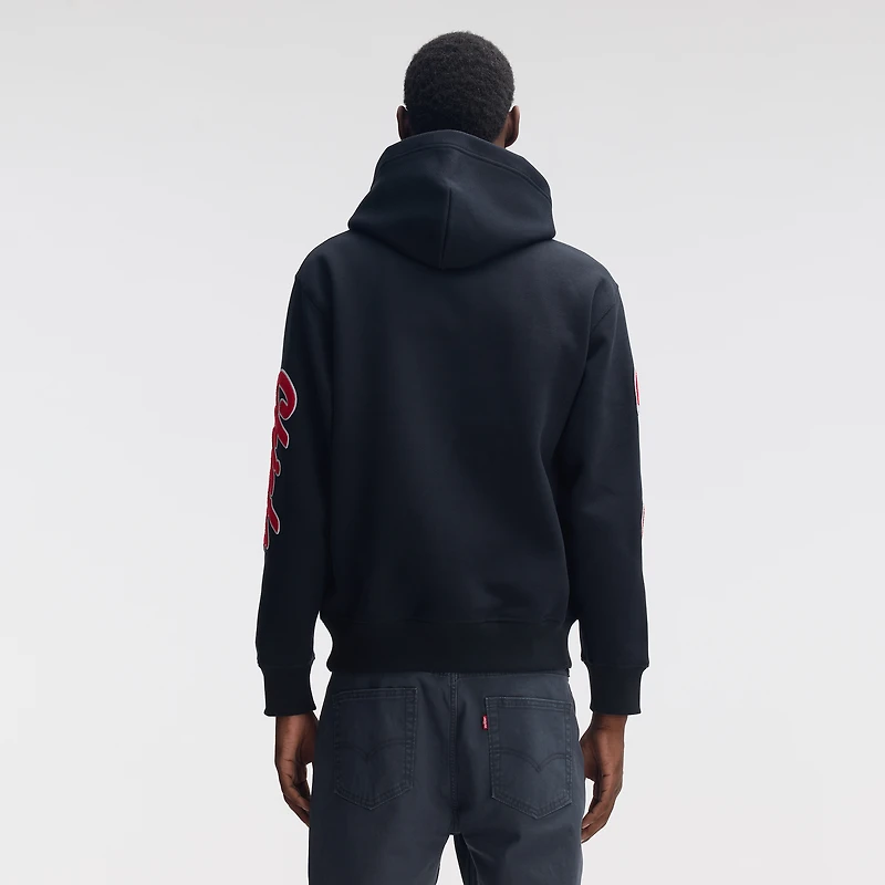 Sweat à capuche Letterman en polaire emblématique des Chiefs de Kansas City, noir, Fanatics