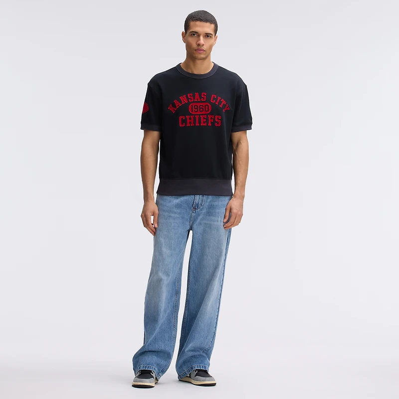 Sweat-shirt à manches courtes Fanatics Black Kansas City Chiefs IconicFleece