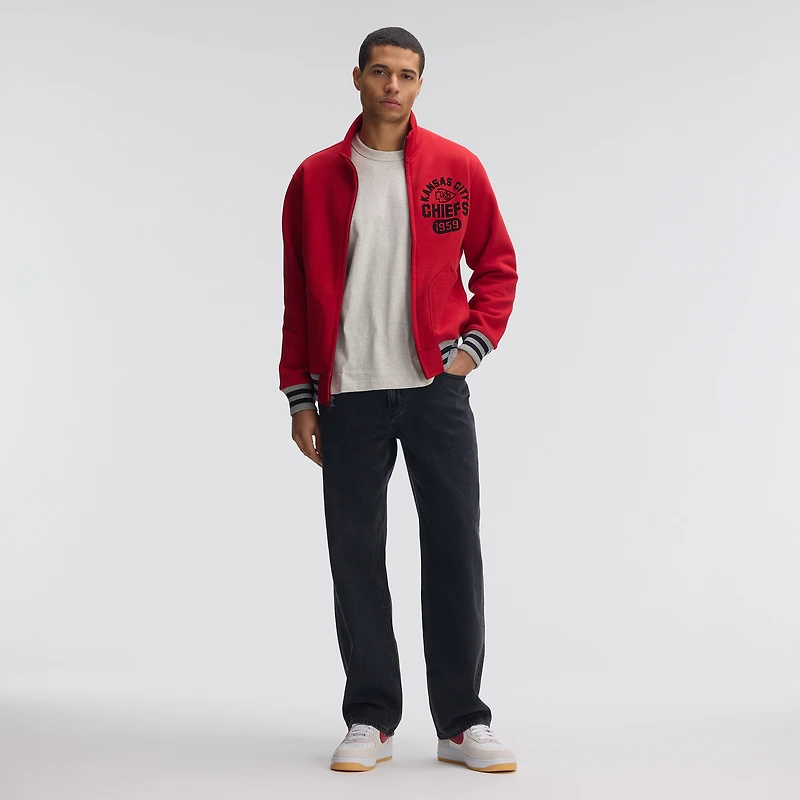 Veste polaire emblématique rouge des Chiefs de Kansas City Fanatics avec fermeture éclair intégrale
