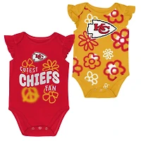Girl's Outerstuff  Red/Gold Kansas City Chiefs Sunshine Two-Piece Bodysuit Set