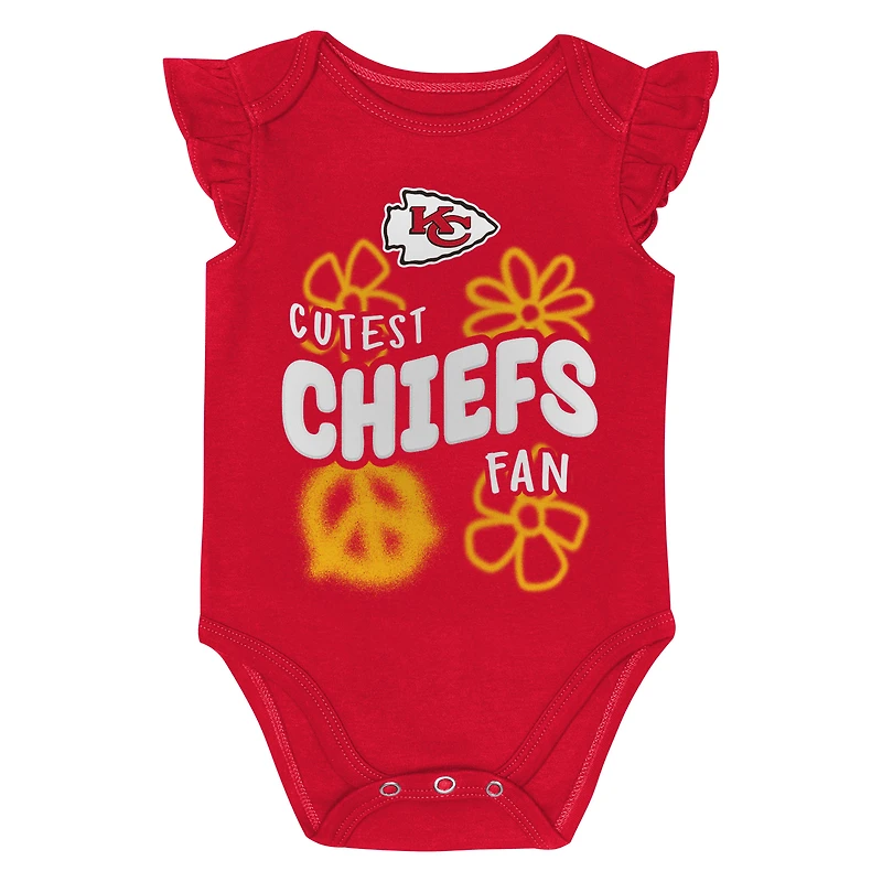 Girl's Outerstuff Red/Gold Kansas City Chiefs Sunshine Two-Piece Bodysuit Set