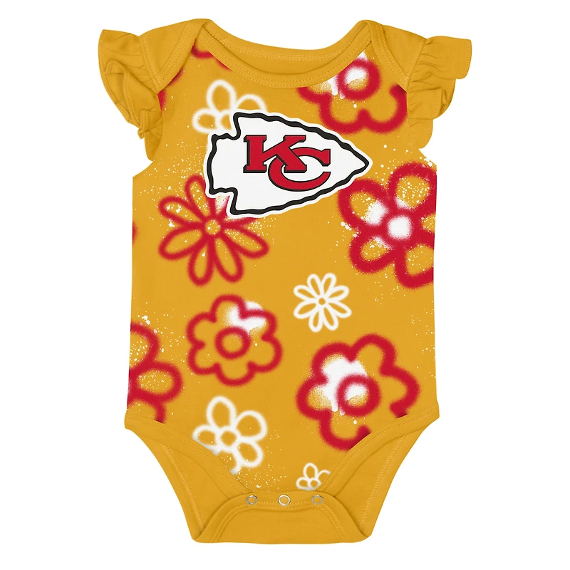Girl's Outerstuff Red/Gold Kansas City Chiefs Sunshine Two-Piece Bodysuit Set