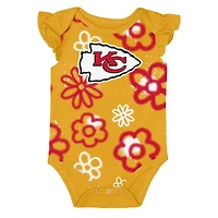 Girl's Outerstuff  Red/Gold Kansas City Chiefs Sunshine Two-Piece Bodysuit Set