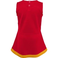 Girls Infant Red Kansas City Chiefs Cheer Captain Jumper Dress