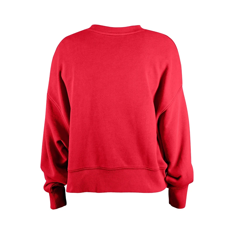 Girl's New Era Red Kansas City Chiefs Flip Sequin Sweatshirt
