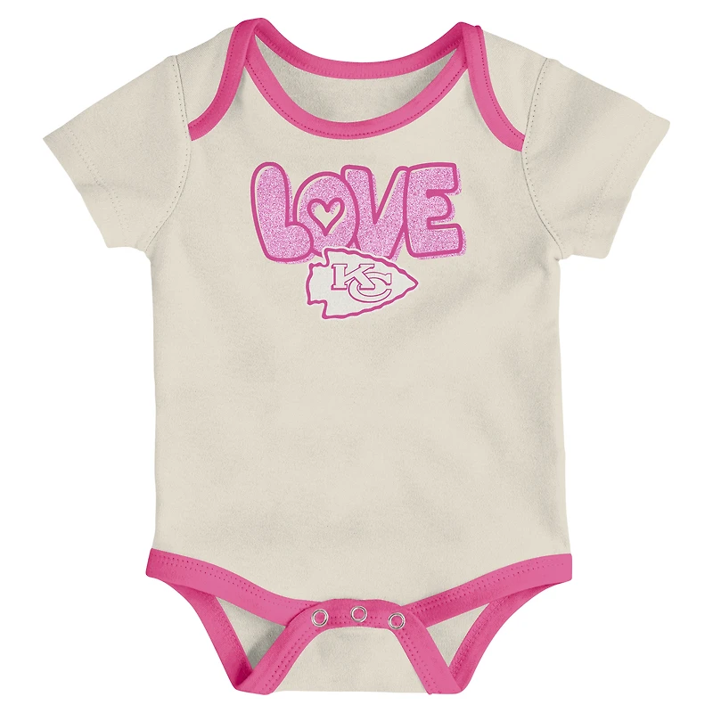 Girls Newborn & Infant White Kansas City Chiefs All The Love 2 Piece Bodysuit and Pants Set