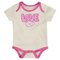 Girls Newborn & Infant White Kansas City Chiefs All The Love 2 Piece Bodysuit and Pants Set