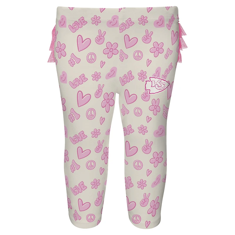Girls Newborn & Infant White Kansas City Chiefs All The Love 2 Piece Bodysuit and Pants Set