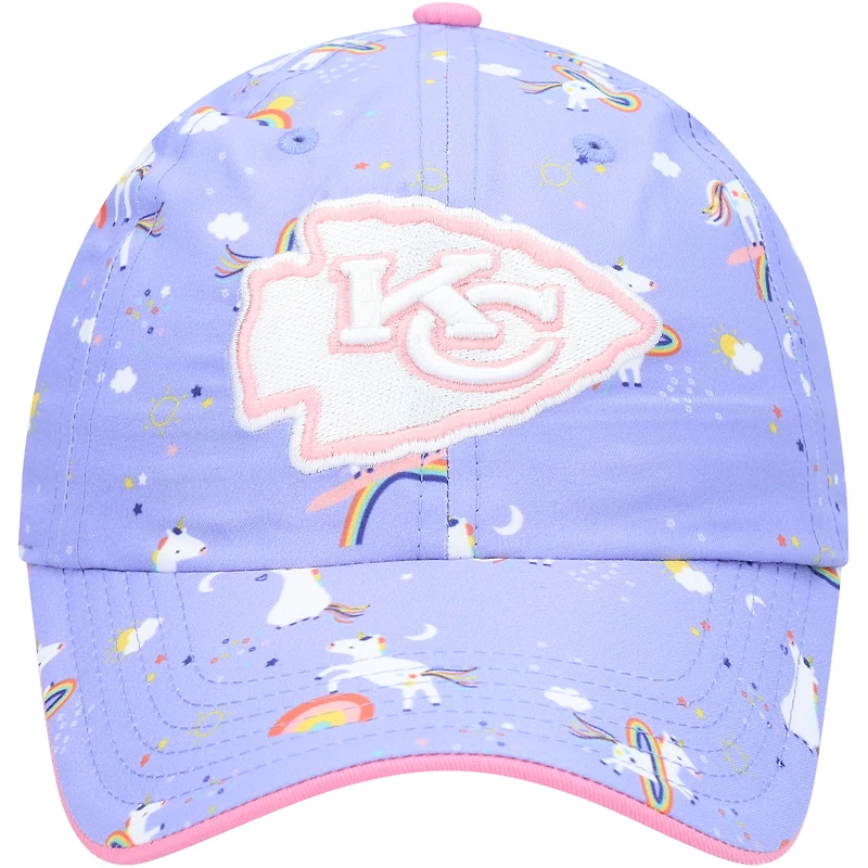 Casquette réglable Clean Up Purple Kansas City Chiefs Unicorn '47 pour fille d'âge préscolaire