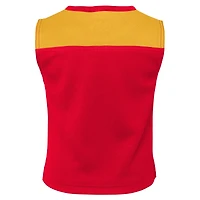 Ensemble deux pièces avec bloomer rouge de pom-pom girl des Kansas City Chiefs pour petites filles d'âge préscolaire